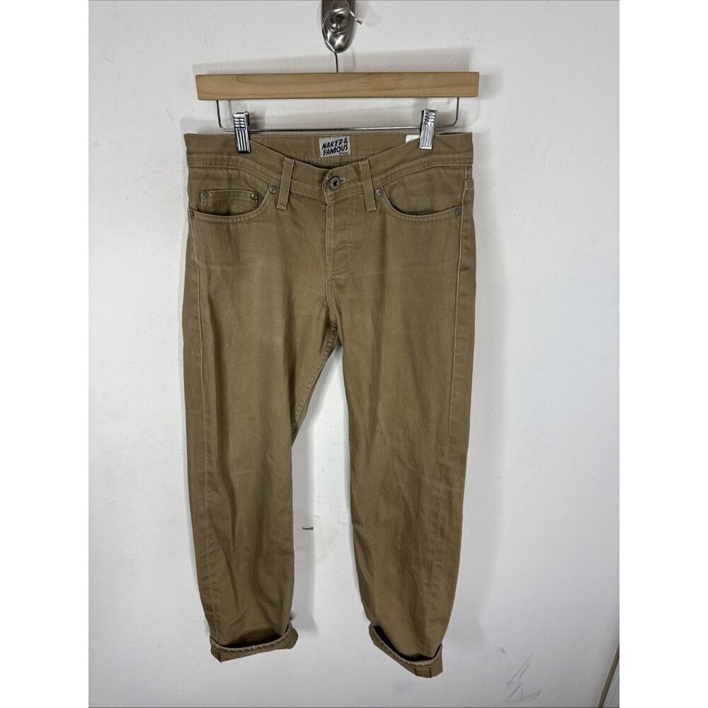 Naked & Famous Weird Guy Selvedge Chino‎ Pants Men’s 29X29 Tan